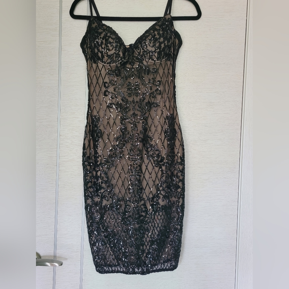Lulus Black Sequin Bodycon Dress